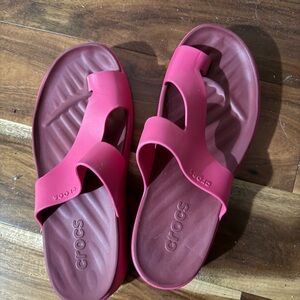 CROCS Women's Vibrant Pink Slide Sandals